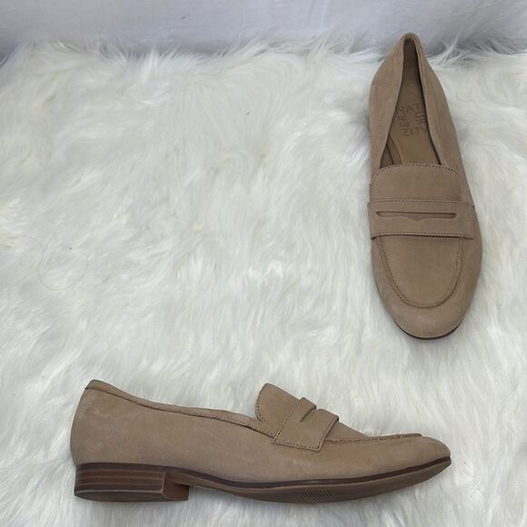 Naturalizer Juliette 2 Tan Suede Penny Loafer Flats Sz 8M - Picture 1 of 6